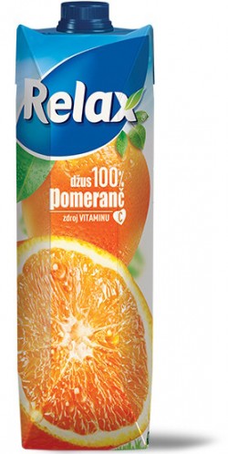 Relax pomeranč džus 100%  1l 