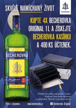 Becherovka 38% 4 x 1l + kasírka